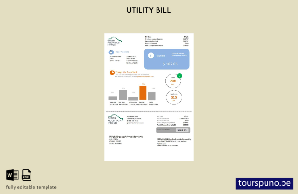 listo para imprimir plantilla de Word   factura de servicios públicos de elec 33